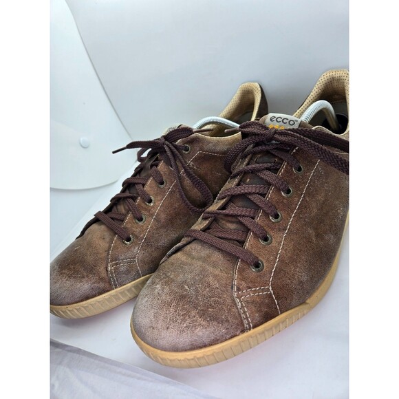 ECCO Street Retro Golf Shoes Mens 13.5 Brown Leather Spikeless Athletic Sneakers